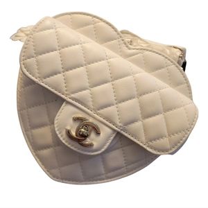Chanel heart bag large size in white